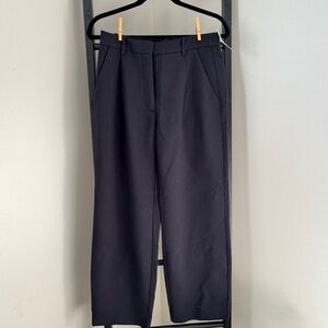 A&F Tailored Relaxed Straight Pants (Black, 28, Small, Short)